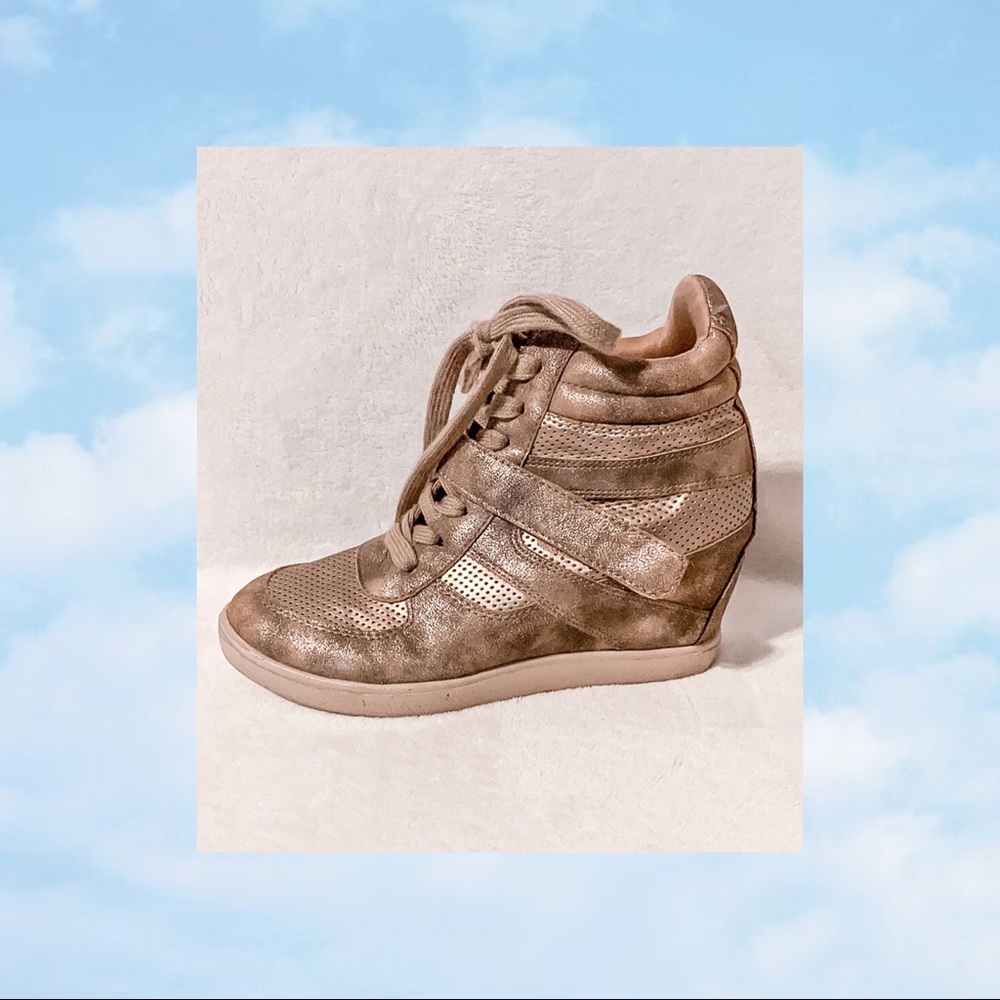 Gold sneaker heels